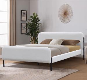 China Full Size Velvet Tufted Upholstered Platform Bed Frame With Headboard factory