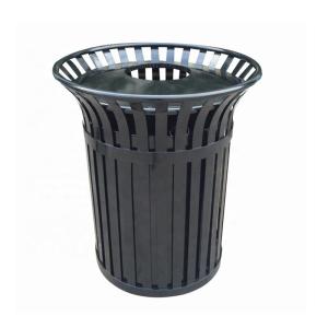 China Sustainable Outdoor Trash Cans Surface Mounted With Sandblasting Zinc Spraying Finish factory