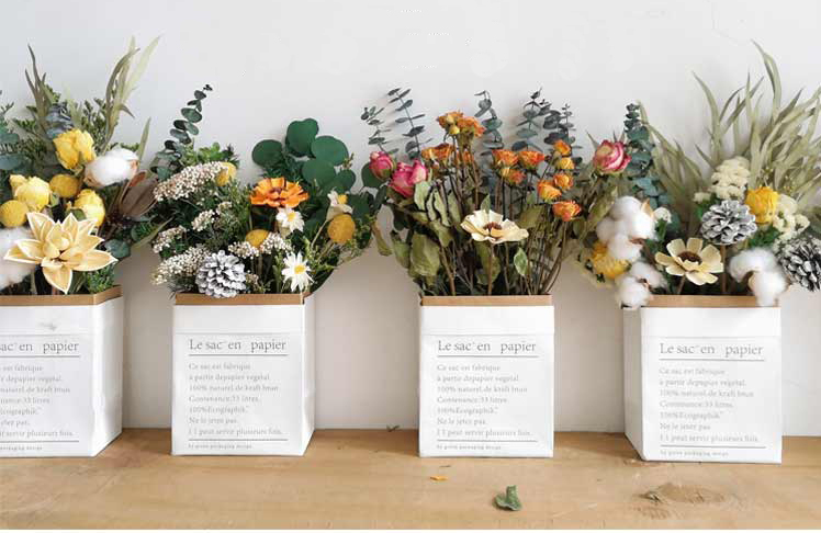 Black Paperboard Letter Pocket Bouquet Rose Packaging Holder Bag for Flower Packaging
