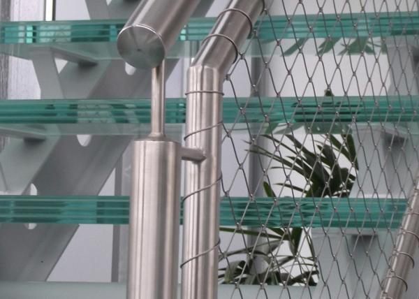 Customized SUS 316 Ferrule Type Stainless Steel Wire Rope Mesh For Stairs