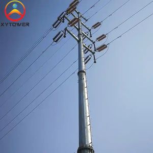 China High Voltage 10kV-500kV Flange Type Electric Power Transmission Lines Monopole Tower on sale