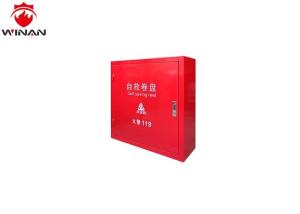 China Mild Steel Red Fire Hose Reel With Pipe And Nozzle / Fire Hose Valve Cabinets factory