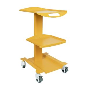 China Beauty Salon Three Layer Cart Dental Clinic Hospital Mobile Trolley Custom Design Accept Yellow Color Dental Mobile Cart factory