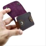 Business Gift Brown Genuine Leather Credit Card Wallet for Men Cowhide Card