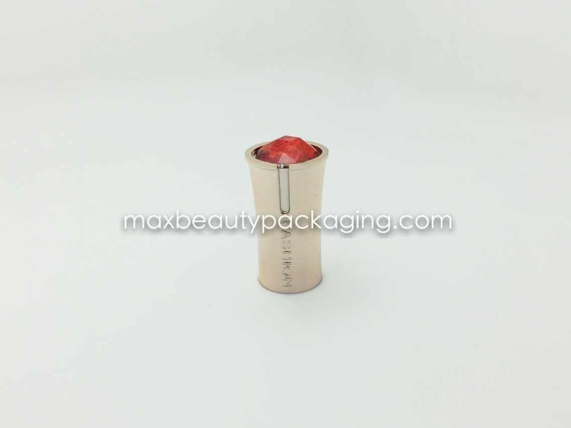 N2038 uv shiny gold coating finish nail polish cap with diamond nail polish packaging double cap uv coating available