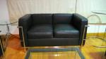 2 Seats Modern Classic Sofa Genuine Leather American Style Black