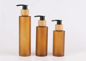 China 100ml - 200ml PET Plastic Bottle , Cosmetic Plastic Bottles With Bamboo Pump factory