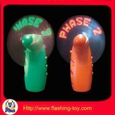Programmable Green / Orange cartoon ABS hle pvc leaf Mini Flashing Mini Fan