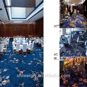 China China stock beautiful printed blue wall to wall nylon carpet factory