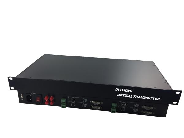 Rack 1080P/60Hz 4 core 4channel 4 data 4audio Lossless Dvi video fiber converter