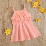 Sleeveless Casual Children'S Dress Clothing Solid Color Casual Dresses Medium