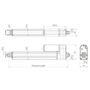 Hall Effect Actuator Control Box 12V~28V Synchronize 100KG Force DC Linear