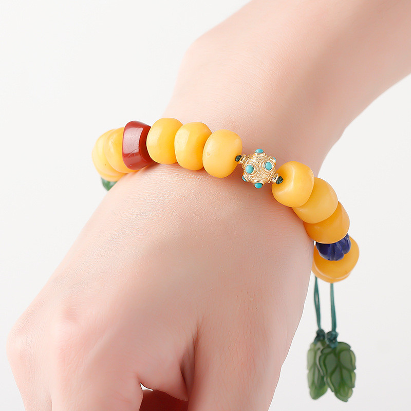 Wholesale Natural Healing Handmade Crystal Honey Amber Raw Stone Bracelet For Gift Souvenir Fine Jewelry Factory Real Classic 10mm Natural Crystal