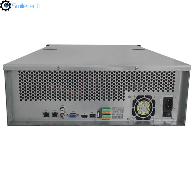 H.265 64CH 4K 5MP 16 SATA HDD 640M incoming bandwidth intelligent analysis function NVR for security project