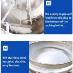700-1200mm Diameter Stainless Steel Steam Jacketed Cooking Kettle for Food