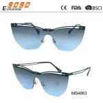 Lady's fashionable Metal mirrored sunglasses ,UV400 Protection lens,cute color