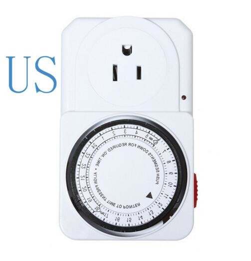 Worldwide US Plug 24 Hour Programmable Mechanical Electrical Plug Program Timer
