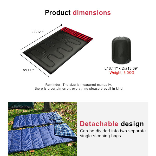 Lightweight Cotton Flannel Double Sleeping Bag Double Sleeping Bag For Camping