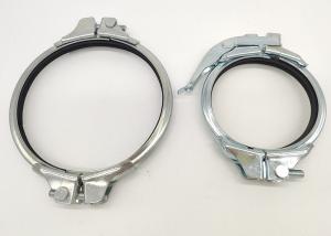 China 150mm Double Bolts Gal Pipe Clamps With Rubber Seal Rings 2.0mm Thickness factory