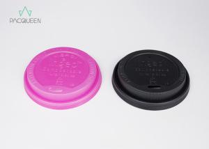 China Plastic Flat Disposable Lids Leakage Proof 80mm / 90mm Diameter factory