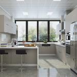 Luxury Painted Laminate Melamine Kitchen Cabinets For Builders