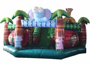 China Inflatable Fun City Forest Animals Fun City Elephant Giraffe Jumping House With Slide factory