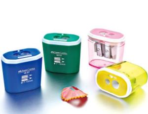 China double hole pencil sharpeners waste basket Pencil Sharpener factory