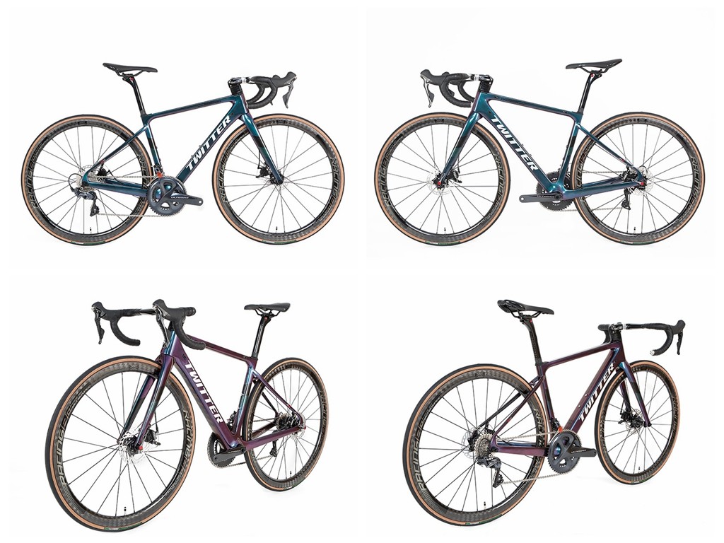 STEALTHpro Carbon Fiber Road Bike Holographic Color Sram RIVAL 22 Speed Disc Brake alloy Wheel