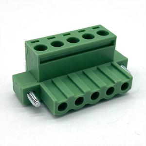 China 300V 10A M2.5 Screw Fixed Ear Plug-In Brass Terminal Block factory
