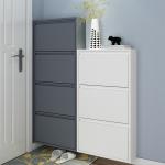 Living room sliding door shoe rack white shoe storage cabinet