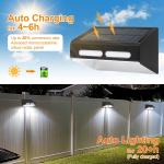 Super Bright Solar Fence Light Outdoor Garden Wall Mounted ABS Waterproof IP65