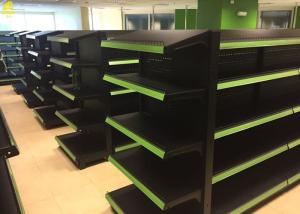 China Black Colour Supermarket Gondola Shelves Perforated Middle Back Panel 1.8M High factory