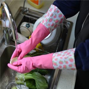 China Household Extra Long Sleeve Rubber Gloves For Kitchen Dishwashing factory