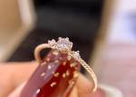 Claw Setting 14k Gold Diamond Ring , 0.1 Ct Diamond Ring For Gift