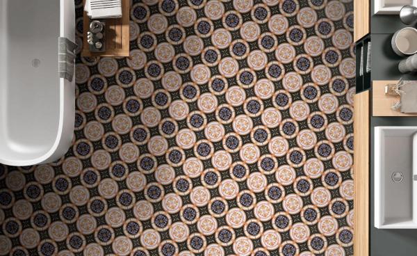 Black And Orange 250x250mm Wall Tile For Bathroom And Stunning Ceramic Rustic