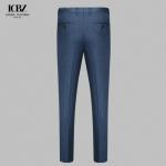 Grey Stretch Cotton Twill Work Trousers for Men's Business Formal Wear Slim Fit