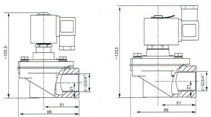 Dimension of SCG353A043 Dust Collector Pulse Valve: