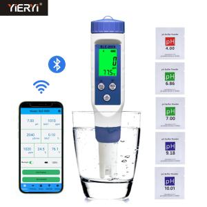 China 5 In 1 TDS Salinity Bluetooth PH Meter Digital Water Quality Monitor For Pools factory