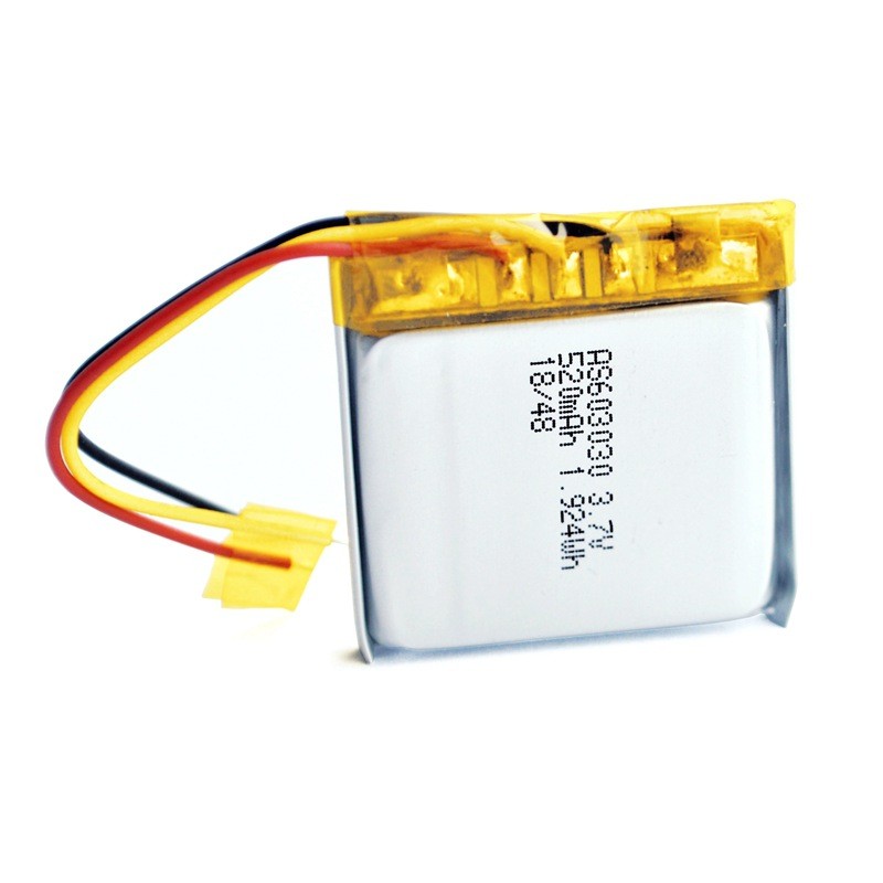 Overcurrent Protection 520mAh 3.7 V Li Ion Polymer Battery PL603030