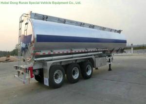 China 3 Axle Stainless Steel Tanker Semi Trailer For Drink Water , Beer, Milk , Food Transport factory