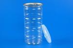 Large Transparent Plastic Jar With Aluminum Lid EOE / POE Sealing Type
