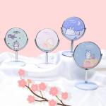 Customized Plastic and Glass Mirror Mini Portable Vanity Circle Dressing House