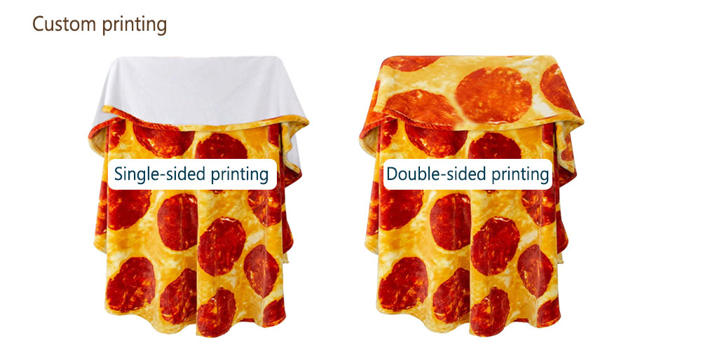 Adults' Printed Super Soft Flannel Foods Fruits Pie Pizza Pepperoni Omelette Tortilla Blanket