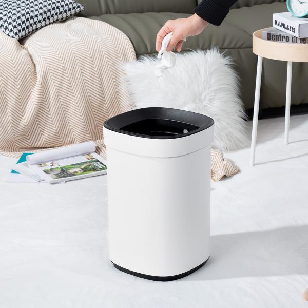 Wormhole Series Household Stainless Steel Rectangular Open Top Trash Bin Without