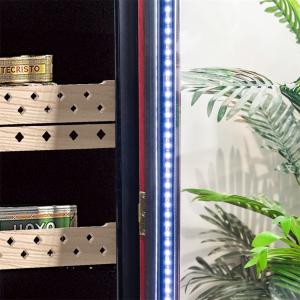China Automatic Humidification Red Solid Wood Electric Cigar Cooler Humidor With Lock factory