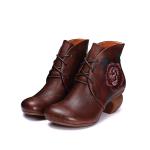 S081 2020 autumn and winter new wedge heel women's shoes retro handmade leather
