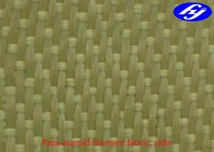 China Satin Aramid Fiber Fabric 1500D 200GSM / Filament Fiber With 0.26MM Thickness factory