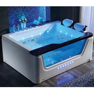 Rectangular Embedded Bathtub Jacuzzi Massage Bathtub Sleek Design Customised