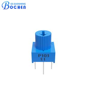 China 3362P 0.5w 103 104 202 203 204 501 502 Single Turn Cermet Trimmer Potntiometer with 5mm Knob factory