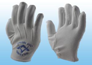 China Bleached White Marching Band Gloves Great Flexibility With Plastic Button factory